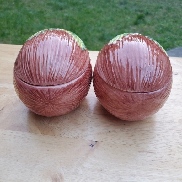 Vietri Made in Italy Hand Painted Sugar/Trinket Box Lidded Bowl Set of 2 - Picture 3 of 10